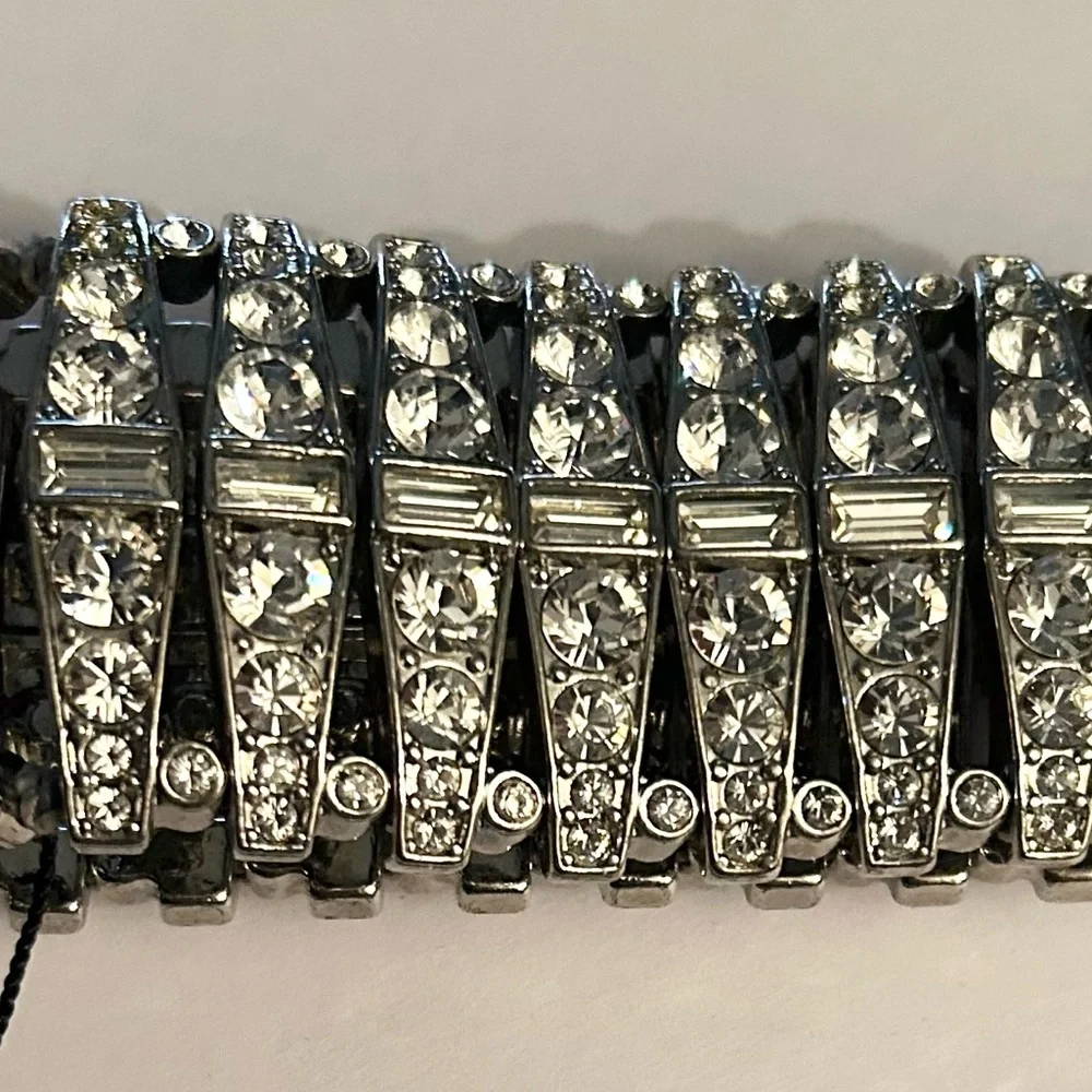 Ann Taylor Silver Crystal Statement Bracelet - Picture 3 of 4
